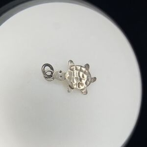 Vintage 925 Silver Turtle Charm Pendant By Anne & Jane Harvey